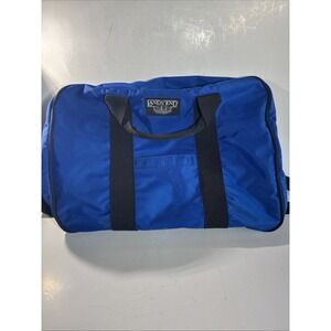 Vintage Lands' End Lighthouse Canvas Tote Bag  Blue & Black Made in USA